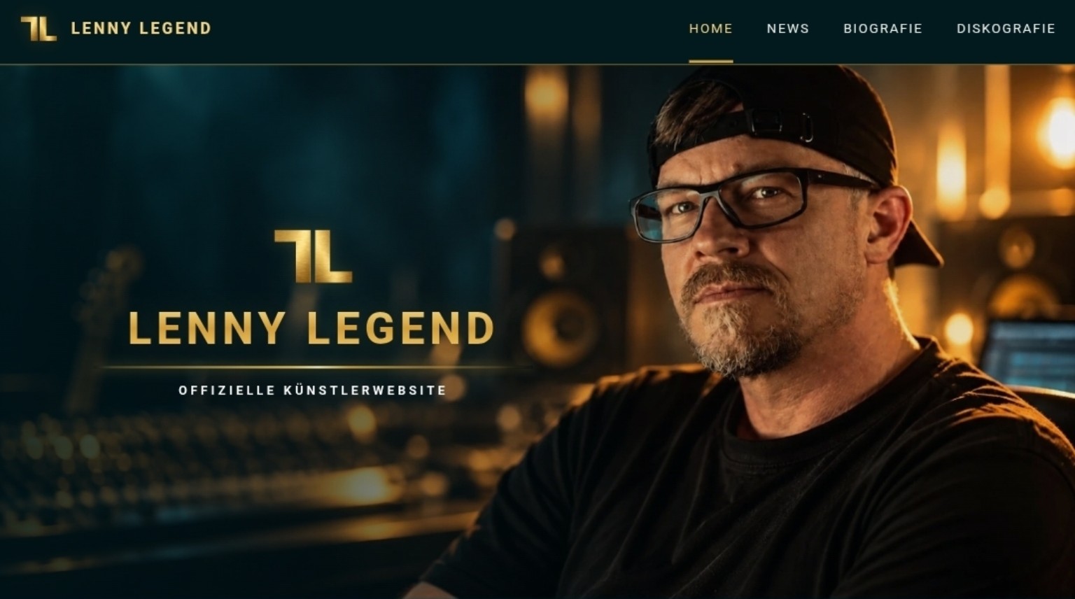 Startseite der offiziellen Lenny-Legend-Künstlerwebsite